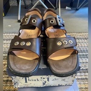 Think! Funky‎ Vintage Espresso Leather Sadie Sandal